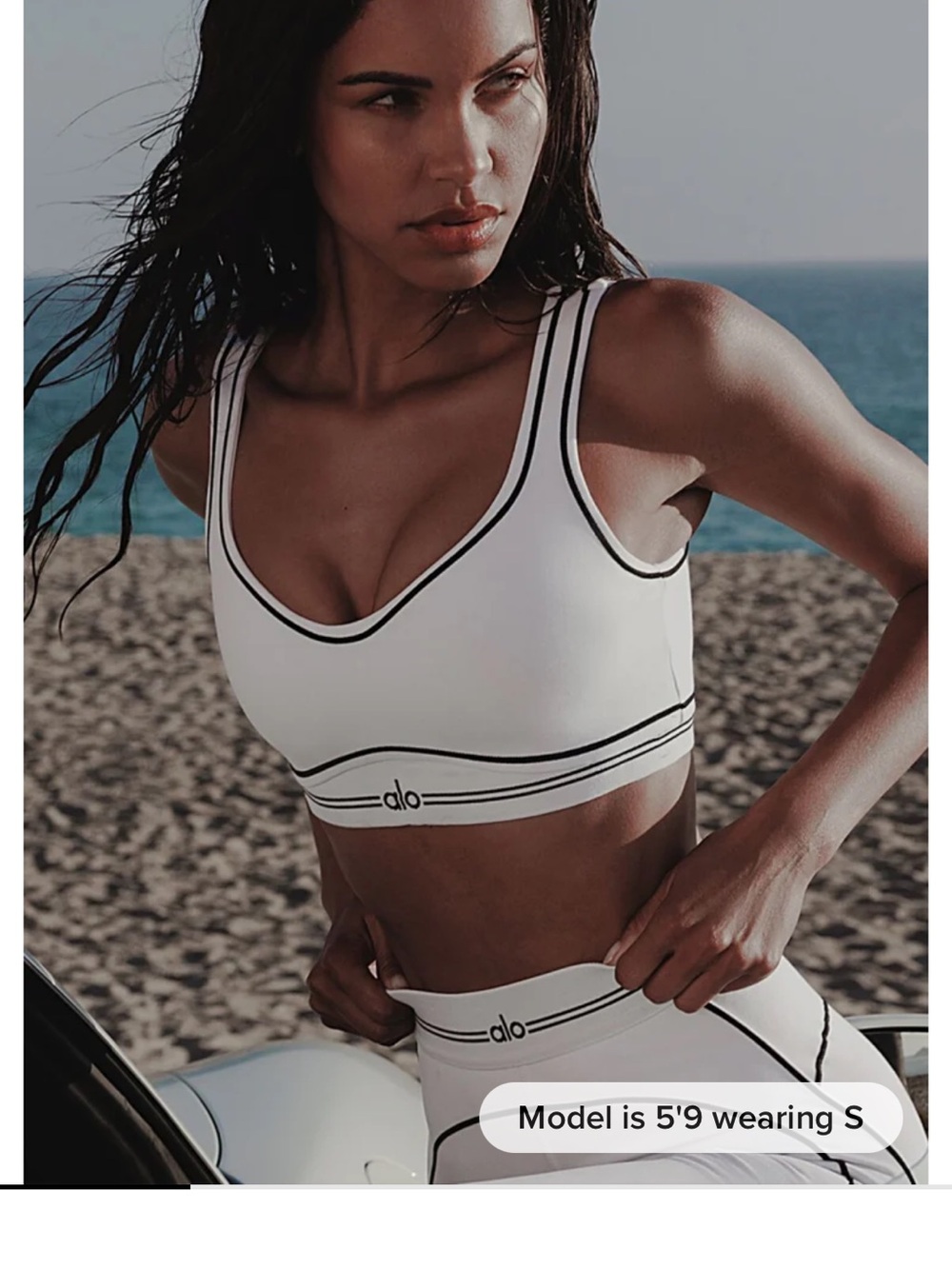 Alo Airbrush Heart Throb Bra black and white - Sports Bra